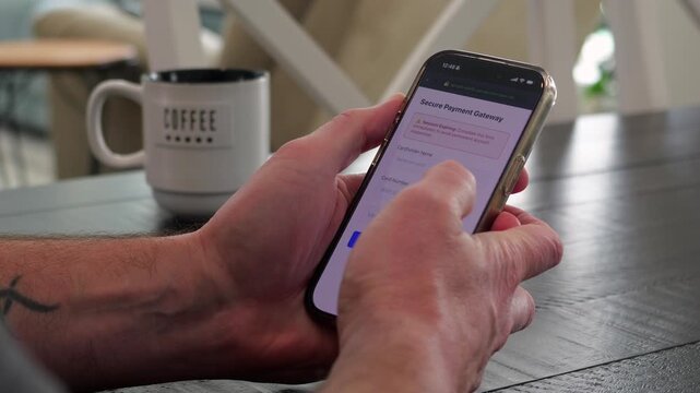Man Receives Fraudulent SMS Text Messages Attempting to Obtain Money and Sensitive Personal Information - Online Banking Scam Cybersecurity Awareness
