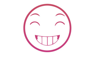 Happy face emoji icon simple line art illustration of joy and positive emotion perfect for social media and communication apps