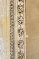 Intricate Stone Carving of Fruit Garlands on the Orangery Palace Facade in Sanssouci Park Potsdam Germany Architectural Relief Detail