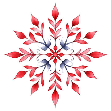 Snowflake Pattern, clipart watercolor vector with gentle, isolated on a white background.