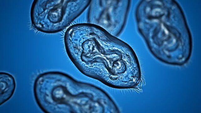 Microscopic view of paramecium