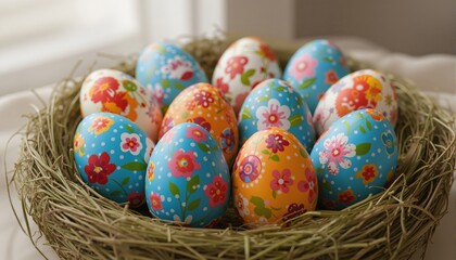 Fototapeta premium Decorated easter eggs 