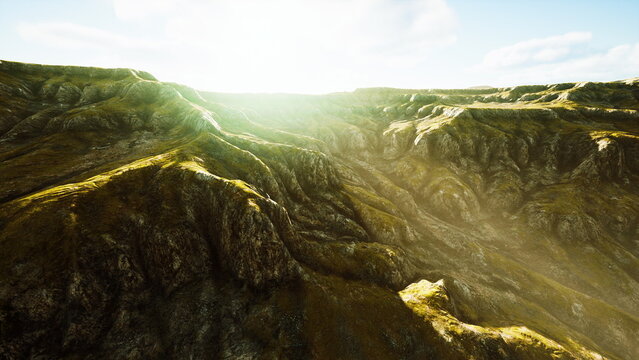 Mountain scenery with dry grass in Afghanistan