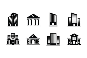 Fototapeta premium Set of modern and classic building icons