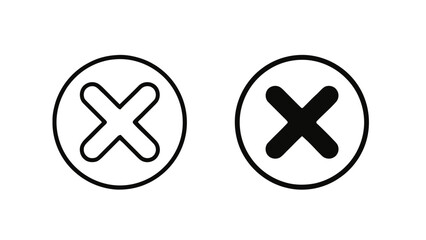 Obraz premium Vector illustration of X mark symbol icon, depicting a close or delete button, on transparent background