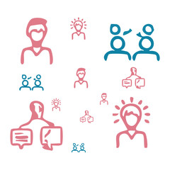 Fototapeta premium Team support and shared responsibility symbol set