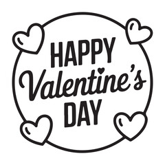 Valentines Day Greeting Card with Hearts and Handwritten Text