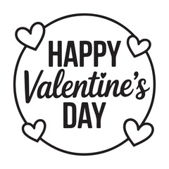 Valentines Day Greeting Card with Hearts and Handwritten Text Isolated on White