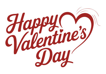 Valentines Day Greeting with Heart Shape on White Background