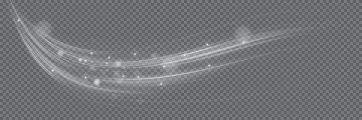 Fototapeta premium Stream of fresh wind png. Imitation of the exit of cold air from the air conditioner. Cold winter wind texture. Holiday vector blizzard. Christmas effect of a cold blizzard. Vector PNG.