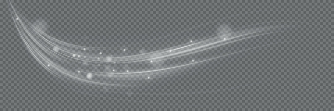 Stream of fresh wind png. Imitation of the exit of cold air from the air conditioner. Cold winter wind texture. Holiday vector blizzard. Christmas effect of a cold blizzard. Vector PNG.