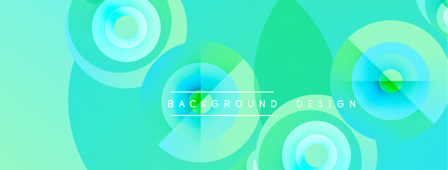 Obraz premium Abstract fluid shapes, vibrant turquoise hues, modern design. Overlapping circles create dynamic visual texture. Minimalist aesthetic.