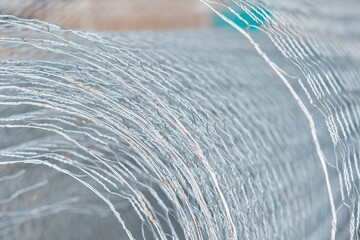 Close-Up of Rolled Wire Mesh