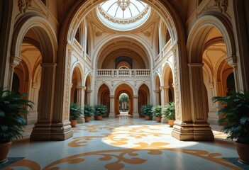 Obraz premium Flowing Curves and Floral Motifs in Art Nouveau Splendor Captured in Breathtaking Photography