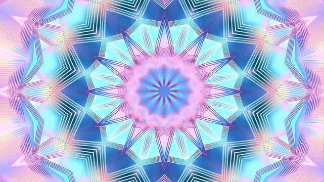 Colorful kaleidoscopic pattern with intricate geometric shapes and vibrant hues. Ideal for creative projects, digital art, and visual effects