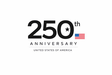 USA 250th anniversary minimalist black number design