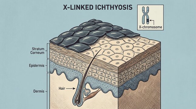 Medical Diagram of X-Linked Ichthyosis Skin Condition