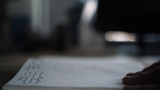 Writing in Journal Closeup with Pen on Paper