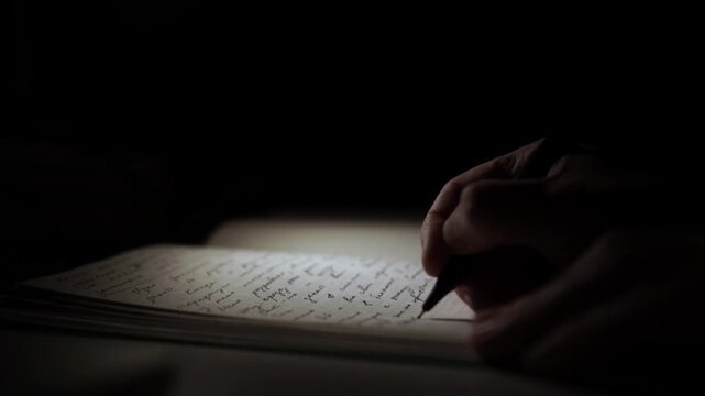 Journaling Thoughts in Notebook for Self-Reflection During Depression