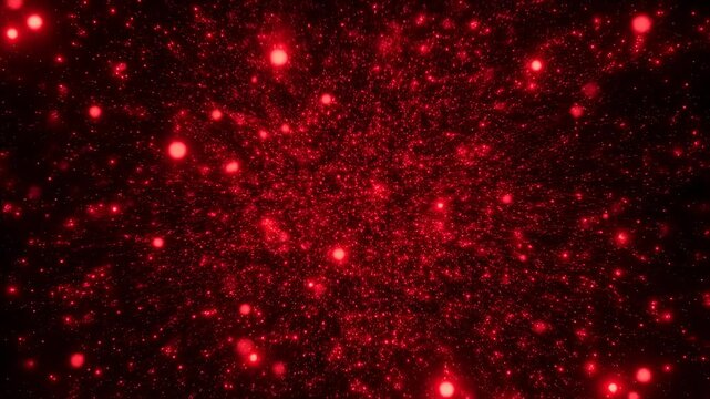 Abstract red particles swirling in a cosmic space. Represents energy, motion, and the beauty of the universe