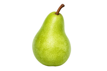 Green pear on transparent background offering fresh natural healthy fruit snack and diet food concept