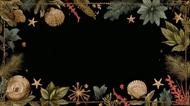 pirate themed tcg card frame template on black background