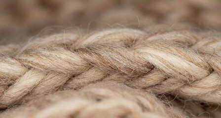 Fototapeta premium Detailed Macro Shot of Braided Natural Jute Rope