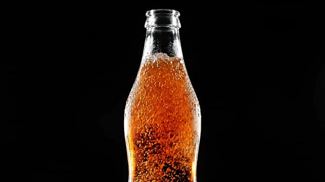 Soda bottle formed from glowing fizz