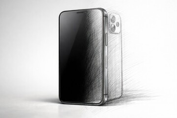 Smartphone Transitioning into Pencil Sketch Design