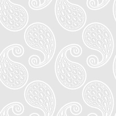 seamless botanical pattern of painted oriental motifs paisley