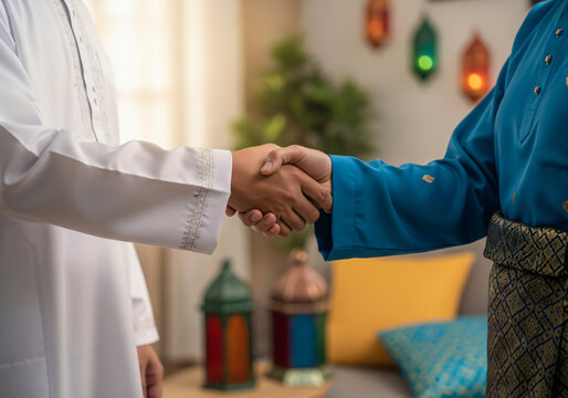 Eid Al-Fitr Handshake and Greeting