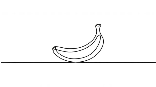 Continuous One Line Banana Animation Vector Line Art