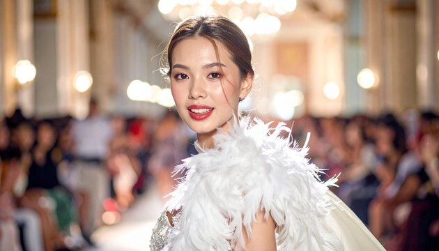 Model auf dem Laufsteg w&auml;hrend einer Fashion Show