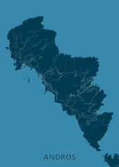 Minimalist Map of Andros Island