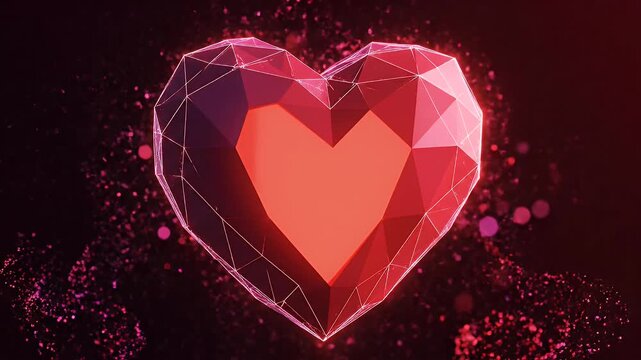 Stunning 3D Heart Animation - A Symbol of Love and Affection in Motion.