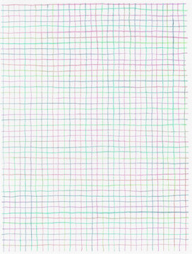 Fondo de cuadr&iacute;cula /Patr&oacute;n geom&eacute;trico dibujado a mano con crayones. Mosaicos de cuadros multicolor, rayas garabateadas con texturas, dise&ntilde;o vectorial. Fondo de l&iacute;neas horizontales y verticales.