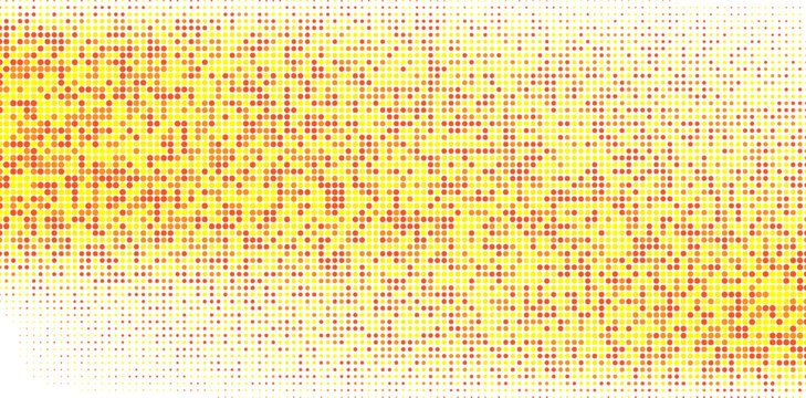 Bright Yellow Dot Pattern Background With Halftone Texture For Design And Advertising