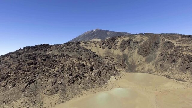 Teide volcano on a beauful sunny dat, aerial view - Tenerife, Spain