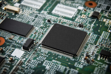 Obraz premium Close-Up of Advanced Electronic Circuit Board