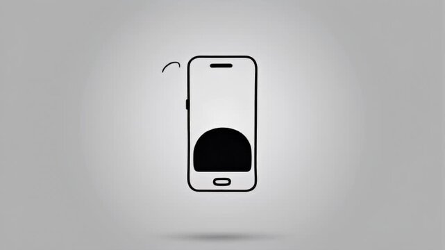 Mobile application concept icon depicting a modern smartphone display with a dark interface setting, symbolizing night mode activation for improved user comfort and battery efficiency