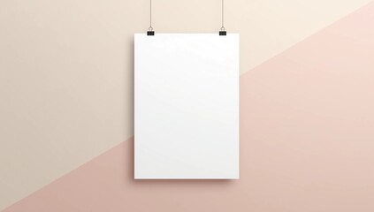 Blank A4 paper template on two color paper with brown and pink of background