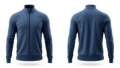 Blue female hoodie sweatshirt with long sleeve, women hoody with hood for your design mockup for print, isolated on white background. Template sport pullover front and back view