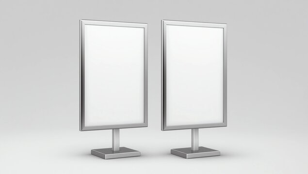 Outdoor advertising lightbox, POS. Isolated on white background. POI. Multimedia stand template.