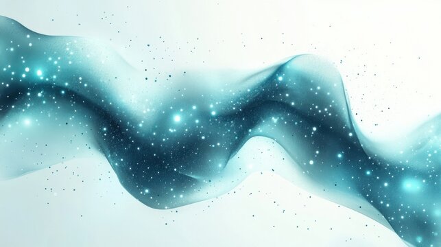 Geometric abstraction of a river with a curved line and circular nodes in gradient tones set against a clean white background with gridlines