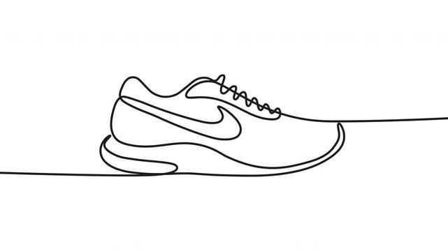 continuous one line drawing, animation loop, shoe, footwear, line art, one line, minimal, outline, icon, sneaker, boot, casual shoe, formal shoe, fashion, apparel, style, clothing, minimal design, mod