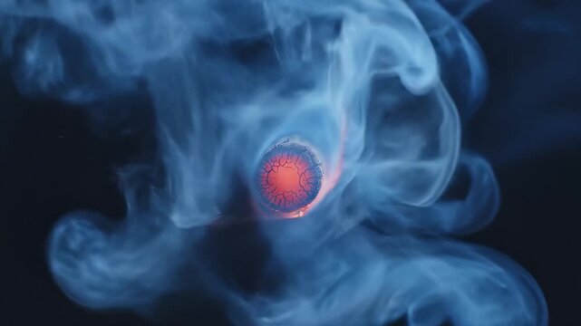 Closeup of a glowing cigarette ember