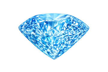 Fototapeta premium Blue diamond showing brilliant cut facets, symbolizing luxury, wealth, and elegance on a transparent background