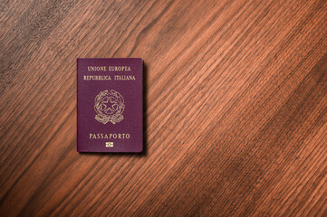 Italian Passport on the left hand side