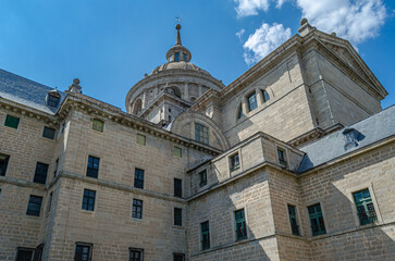 View of the Royal Site of San Lorenzo de El Escorial, Spain