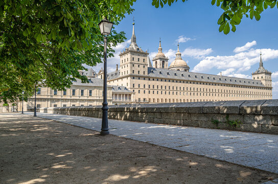 View of the Royal Site of San Lorenzo de El Escorial, Spain